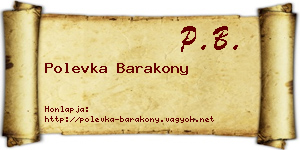 Polevka Barakony névjegykártya